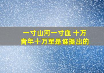 一寸山河一寸血 十万青年十万军是谁提出的